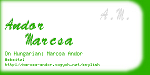 andor marcsa business card